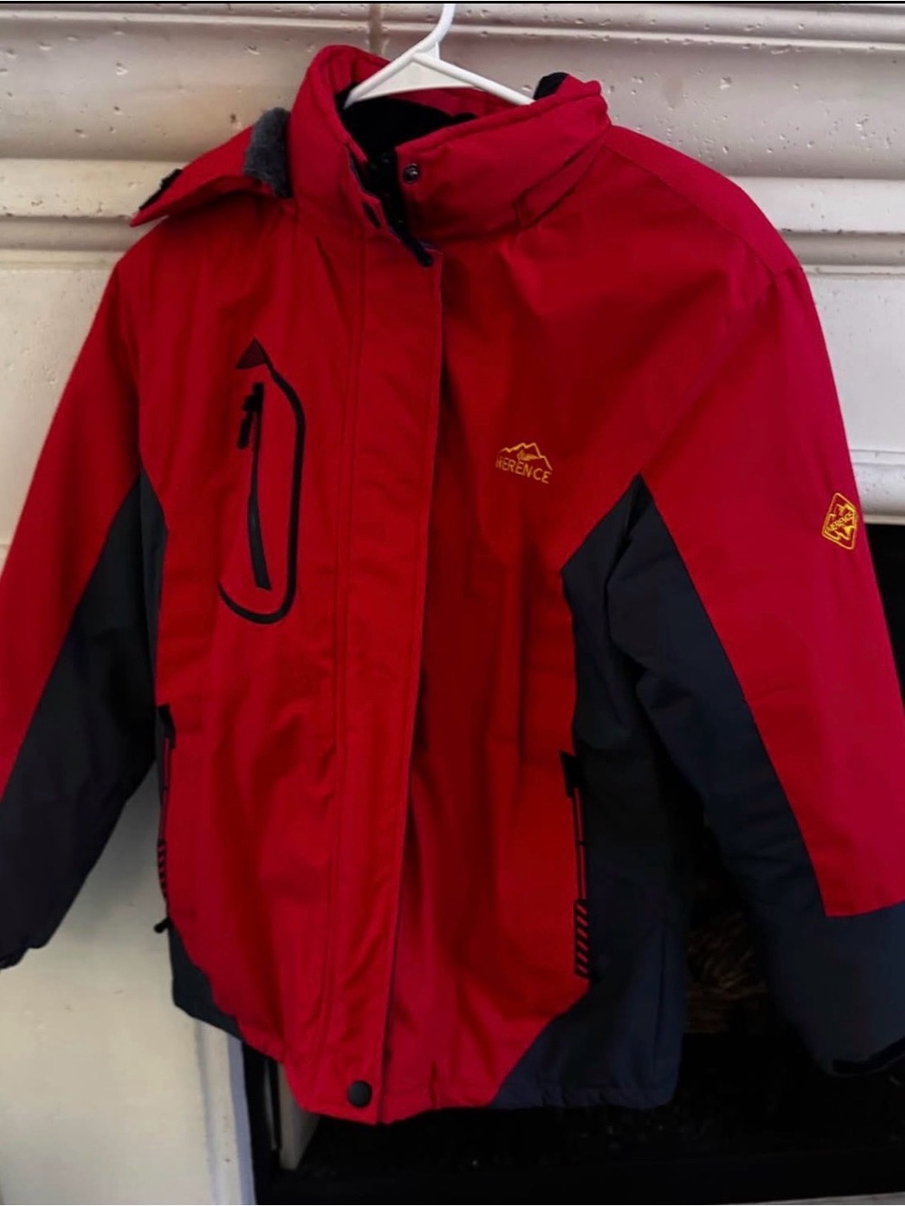 MERENCE Red & Black Ski Jacket — Insulated Winter Shell